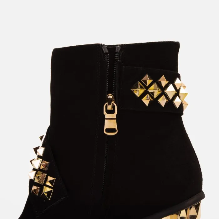 Vinci Leather Boots and Booties The Metal Black Suede Leather Block Heel Boot 8211 Women