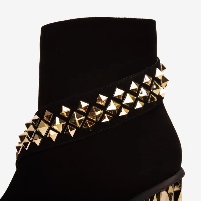 Vinci Leather Boots and Booties The Metal Black Suede Leather Block Heel Boot 8211 Women