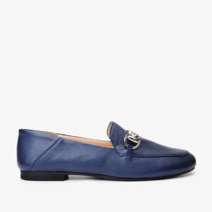 Vinci Leather Flats Luanda Navy Blue Leather Flat Shoe 8211 Women