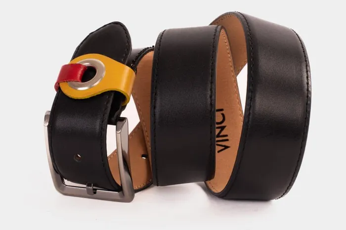 Vinci Leather Leather Belts The Jackie Black Leather Belt 8211 Men