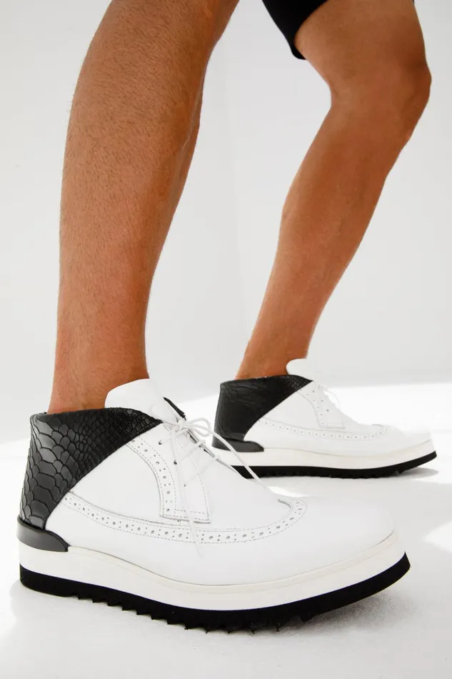 Vinci Leather Sneakers The Kagan White Wingtip Chukka Sneaker Boot 8211 Men