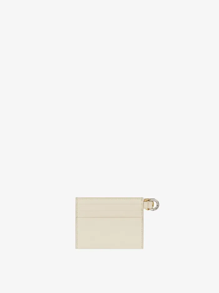 Voyou Card Holder In Leather Natural Beige Women Givenchy Wallets and Card Holders