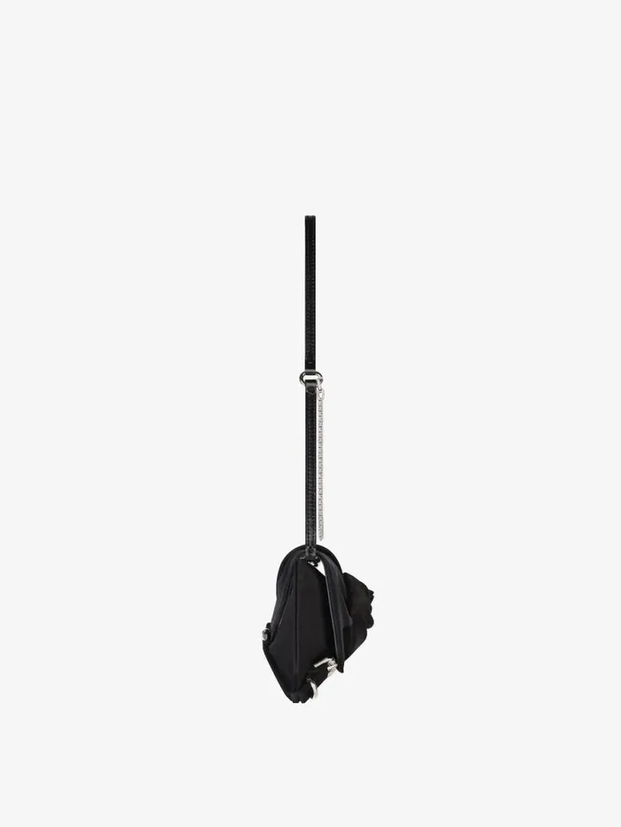 Voyou Clutch Bag In Draped Satin With Floral Ornament Black Women Givenchy Shoulder Bags