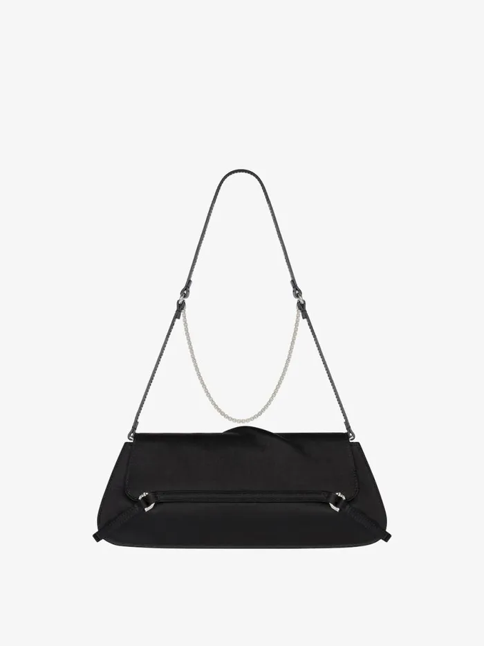 Voyou Clutch Bag In Draped Satin With Floral Ornament Black Women Givenchy Shoulder Bags