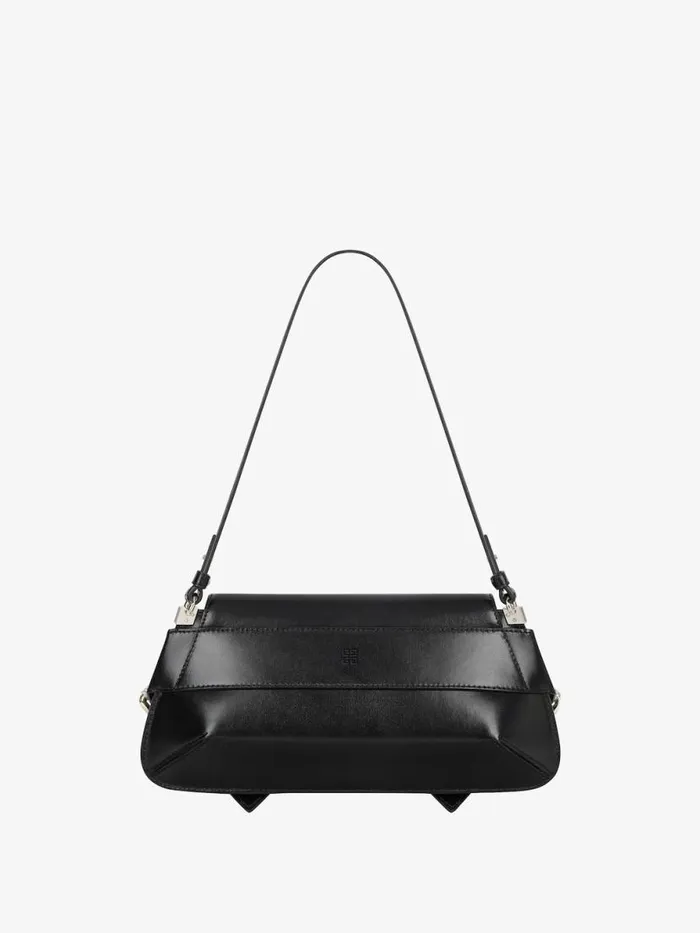 Voyou Shoulder Flap Bag In Box Leather Black Women Givenchy Shoulder Bags