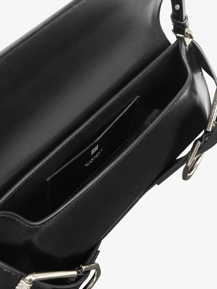 Voyou Shoulder Flap Bag In Box Leather Black Women Givenchy Shoulder Bags