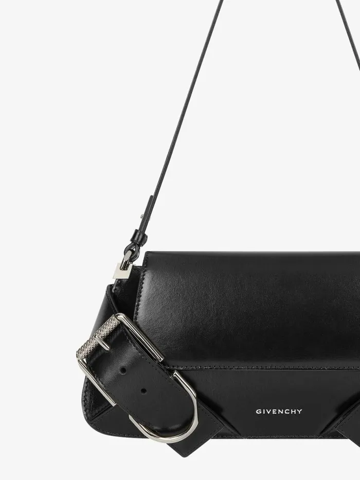 Voyou Shoulder Flap Bag In Box Leather Black Women Givenchy Shoulder Bags