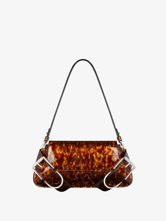 Voyou Shoulder Flap Bag In Tortoiseshell Leather Blackbrown Women Givenchy Shoulder Bags Voyou Shoulder Flap Bag In Tortoiseshell Leather Blackbrown Women Givenchy Shoulder Bags