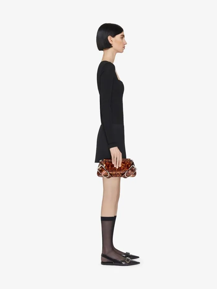 Voyou Shoulder Flap Bag In Tortoiseshell Leather Blackbrown Women Givenchy Shoulder Bags