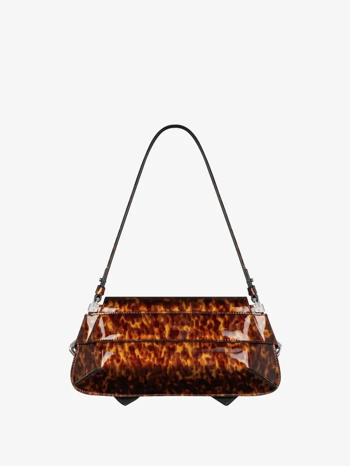 Voyou Shoulder Flap Bag In Tortoiseshell Leather Blackbrown Women Givenchy Shoulder Bags