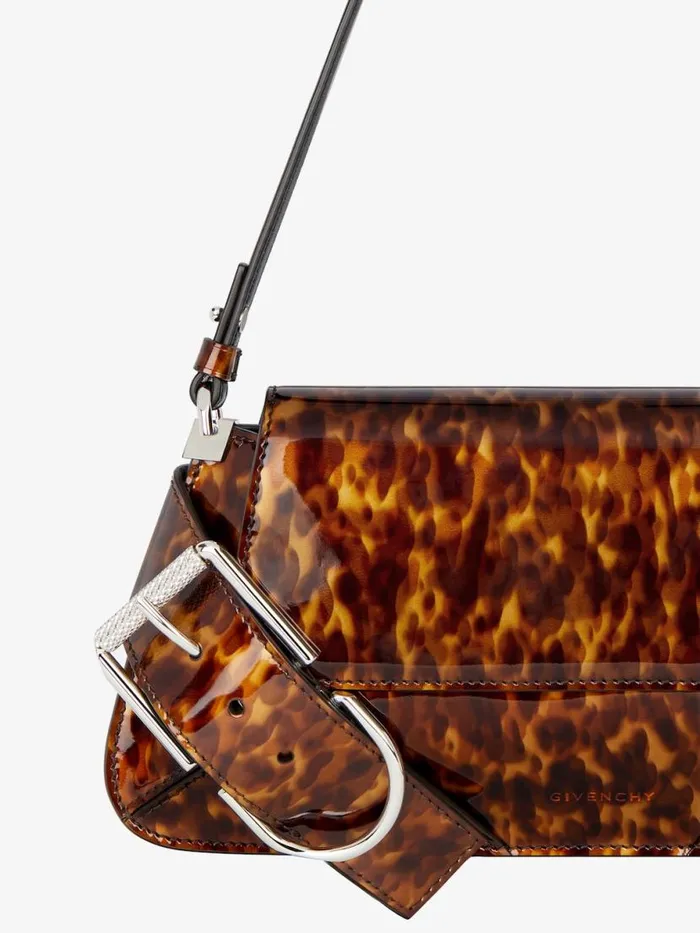 Voyou Shoulder Flap Bag In Tortoiseshell Leather Blackbrown Women Givenchy Shoulder Bags