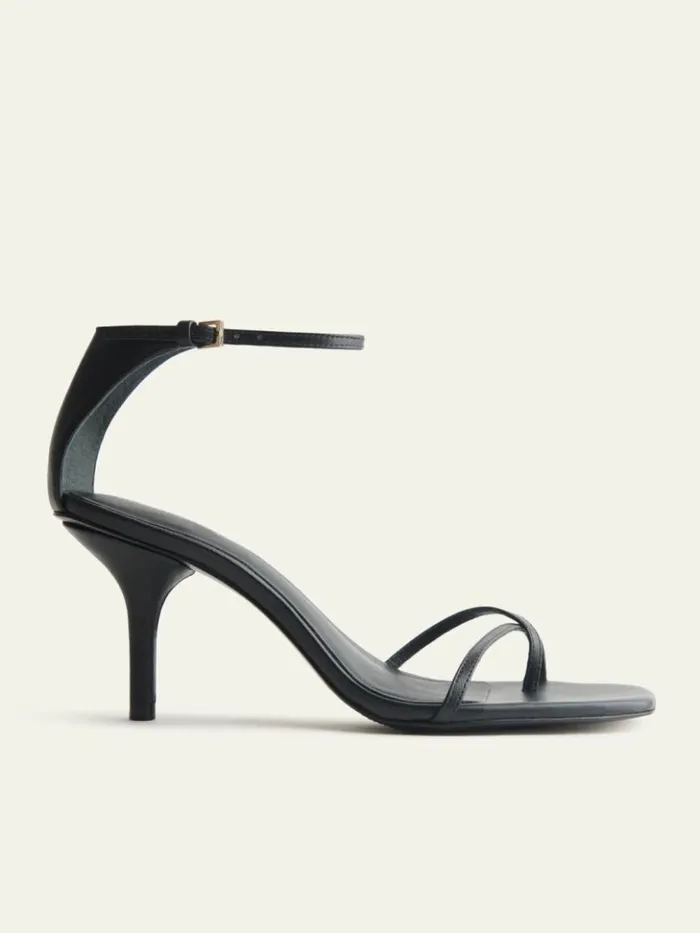 WeddingsShoes The Reformation Gigi Strappy Mid Heel Sandal Black