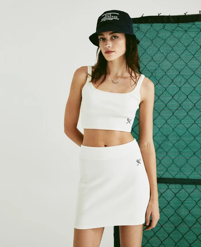 Weddington Skirt Eb Racket Club Emblem White Cl Women AG Jeans Dresses and More