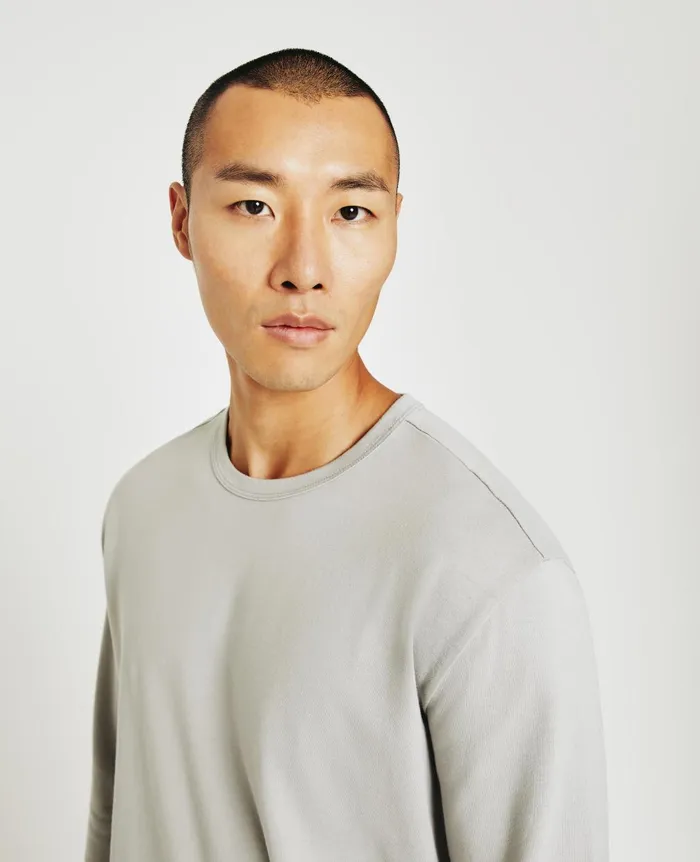 Wesley Pullover Silver Grey Men AG Jeans Tees Wesley Pullover Silver Grey Men AG Jeans Tees
