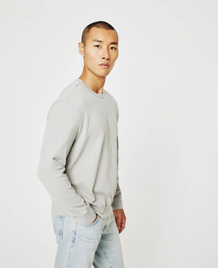 Wesley Pullover Silver Grey Men AG Jeans Tees Wesley Pullover Silver Grey Men AG Jeans Tees