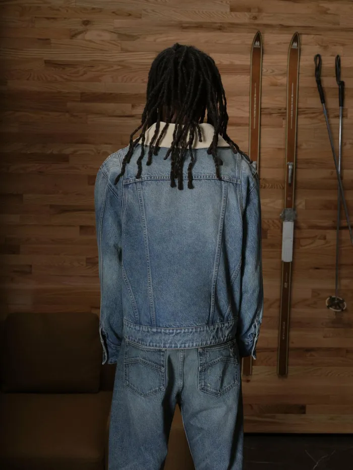 WESTERN ZIP UP DENIM JACKET Men Rhude Denim WESTERN ZIP UP DENIM JACKET Men Rhude Denim
