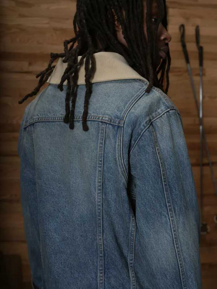 WESTERN ZIP UP DENIM JACKET Men Rhude Denim WESTERN ZIP UP DENIM JACKET Men Rhude Denim
