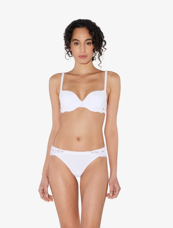 White Cotton Brazilian Briefs Lingerie La Perla Brazilian