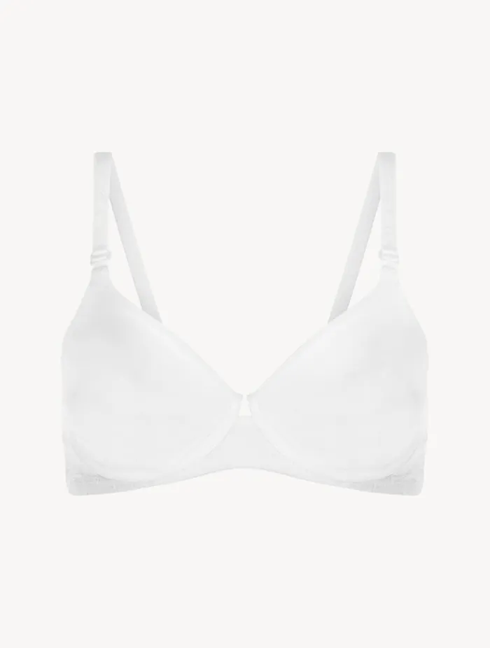White Lycra Underwired Bra With Chantilly Lace Lingerie La Perla Triangle