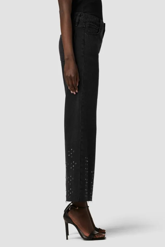 Wide Leg Women Hudson Jeans Rosie HighRise Wide Leg Ankle Jean Black Glitter Wide Leg Women Hudson Jeans Rosie HighRise Wide Leg Ankle Jean Black Glitter