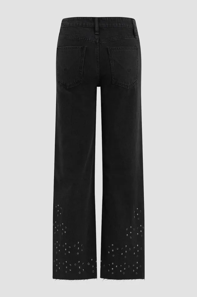 Wide Leg Women Hudson Jeans Rosie HighRise Wide Leg Ankle Jean Black Glitter Wide Leg Women Hudson Jeans Rosie HighRise Wide Leg Ankle Jean Black Glitter