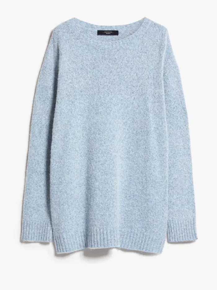 Woman Alpaca And Wool Yarn Sweater Light Blue Maxmara Knitwear And Sweatshirts Woman Alpaca And Wool Yarn Sweater Light Blue Maxmara Knitwear And Sweatshirts