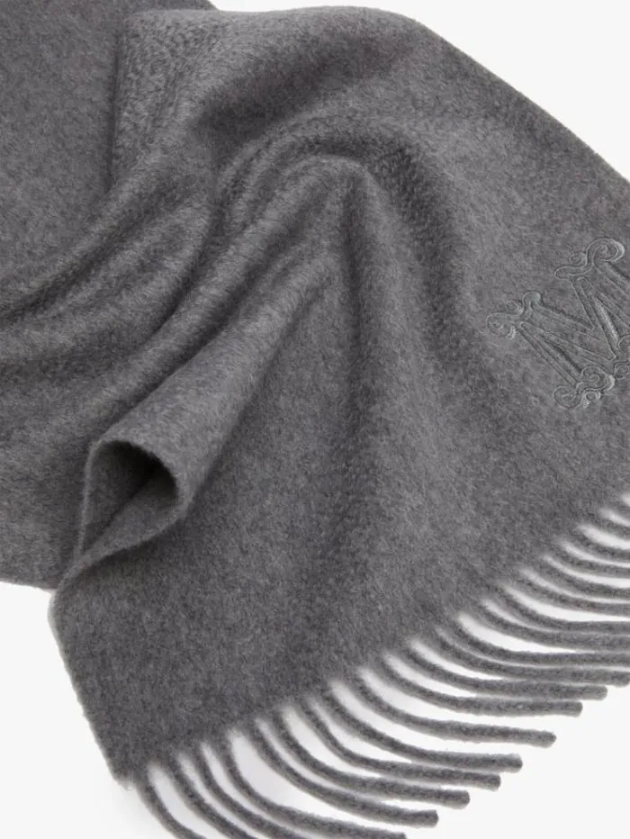 Woman Cashmere Stole Light Grey Maxmara Scarves And Foulards Woman Cashmere Stole Light Grey Maxmara Scarves And Foulards