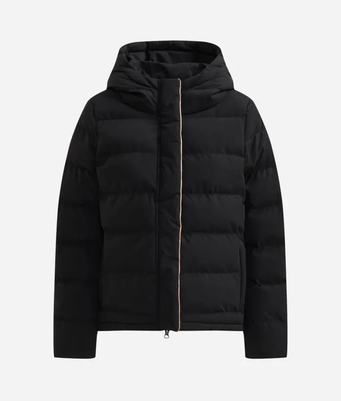 Woman Coats and Jackets Alviero Martini Short Padded Nylon Pea Coat Black
