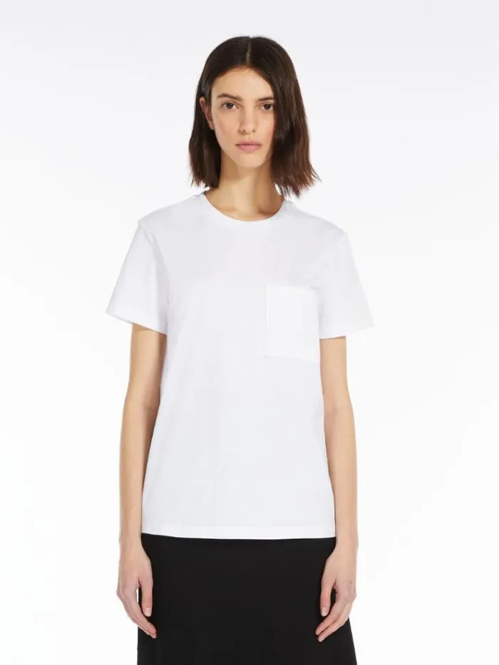 Woman Cotton Jersey Tshirt White Maxmara Tshirts