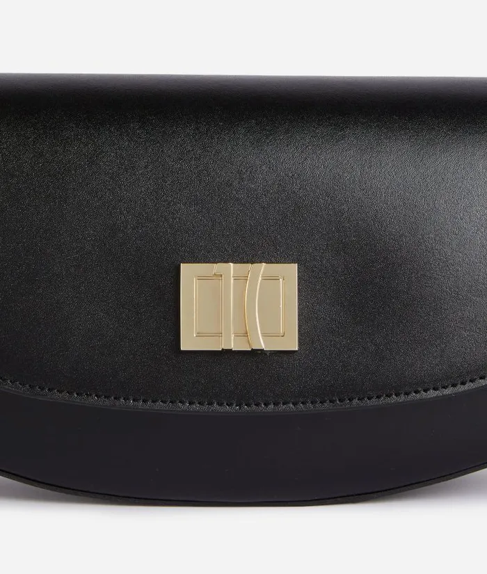 Woman Crossbody Bags Alviero Martini Winter Spirit Smooth Leather Flap Crossbody Bag Black