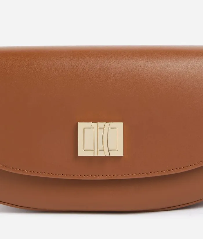 Woman Crossbody Bags Alviero Martini Winter Spirit Smooth Leather Flap Crossbody Bag Chestnut