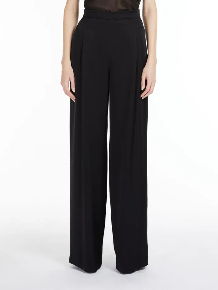 Woman Envers Satin Trouser Black Maxmara Trousers
