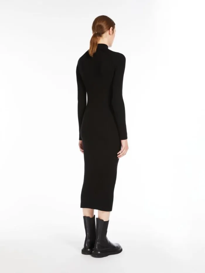 Woman Fitted Dress In Stretch Wool Black Maxmara Dresses Woman Fitted Dress In Stretch Wool Black Maxmara Dresses