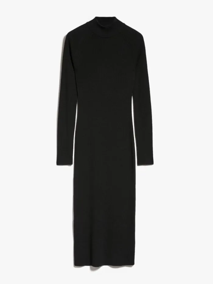 Woman Fitted Dress In Stretch Wool Black Maxmara Dresses Woman Fitted Dress In Stretch Wool Black Maxmara Dresses