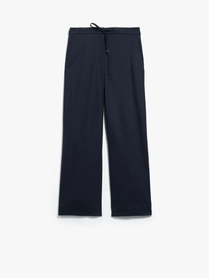 Woman Flannel Joggers Midnightblue Maxmara Trousers Woman Flannel Joggers Midnightblue Maxmara Trousers