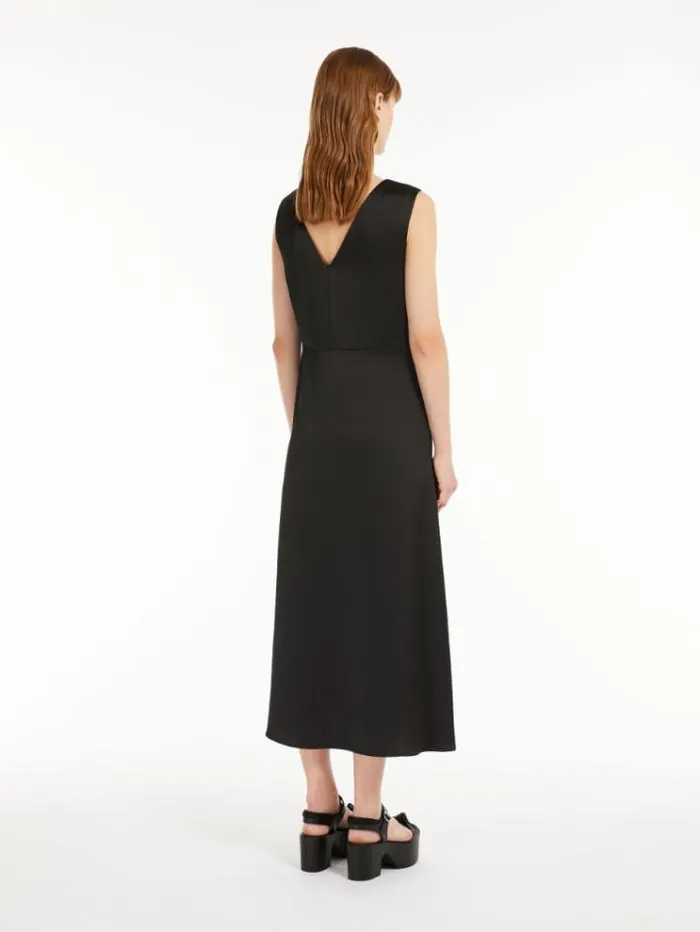 Woman Flared Satin Dress Black Maxmara Dresses Woman Flared Satin Dress Black Maxmara Dresses