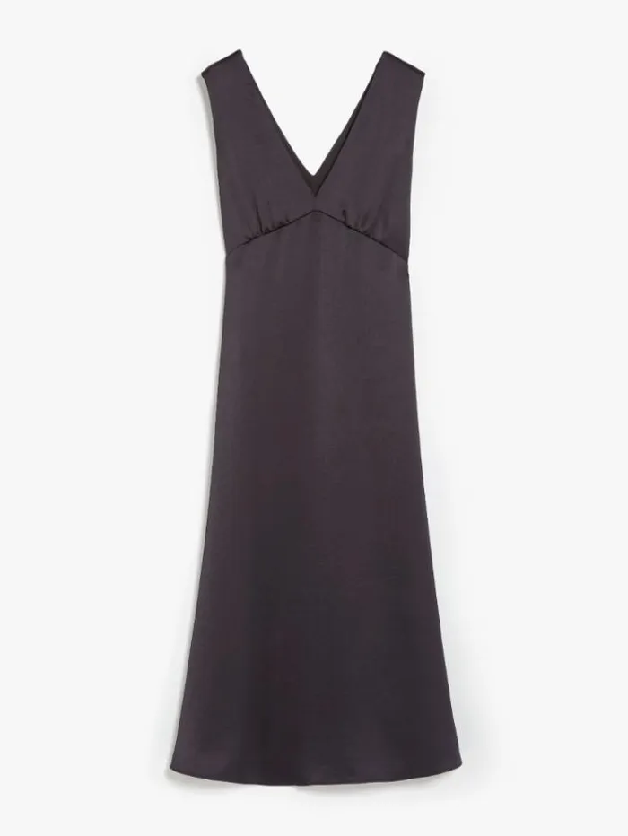 Woman Flared Satin Dress Black Maxmara Dresses Woman Flared Satin Dress Black Maxmara Dresses