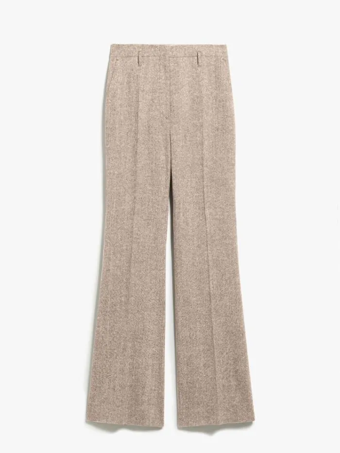 Woman Flared Stretch Wool Trousers Camel Maxmara Suit Woman Flared Stretch Wool Trousers Camel Maxmara Suit