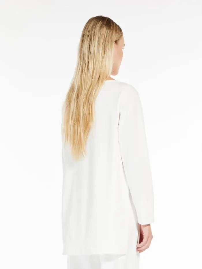 Woman Jersey And Nylon Tunic White Maxmara Tshirts Woman Jersey And Nylon Tunic White Maxmara Tshirts