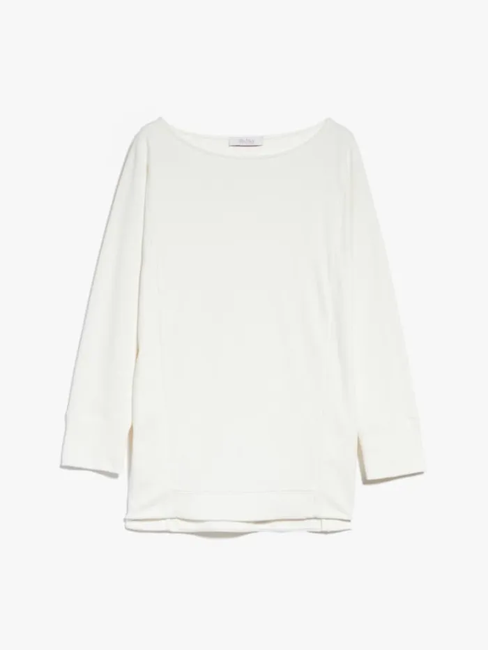 Woman Jersey And Nylon Tunic White Maxmara Tshirts Woman Jersey And Nylon Tunic White Maxmara Tshirts