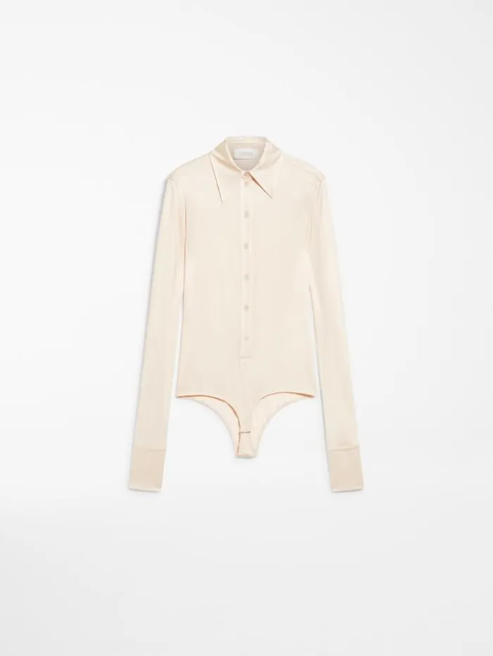 Woman Jersey Shirt Bodysuit Ivory Maxmara Shirts And Tops Woman Jersey Shirt Bodysuit Ivory Maxmara Shirts And Tops