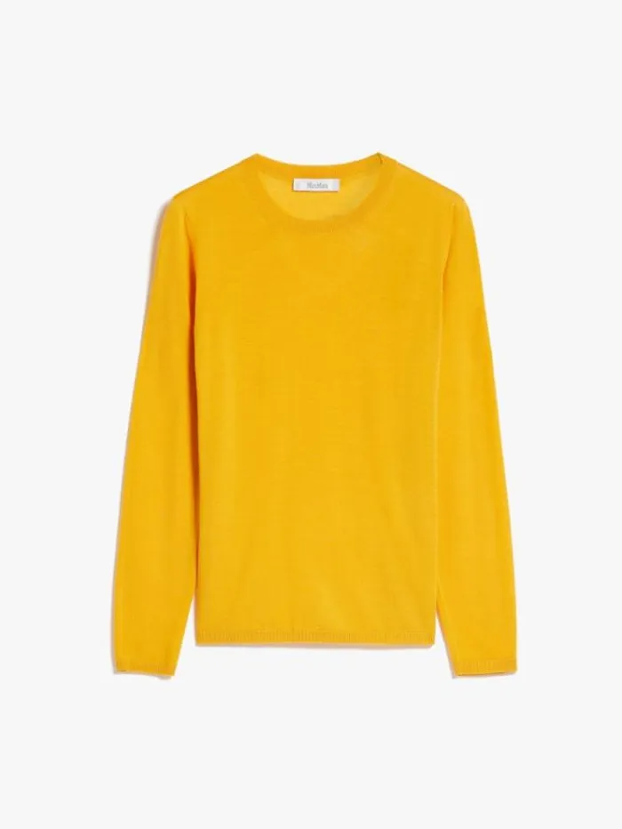 Woman Lightweight Wool Jumper Bright Yellow Maxmara Knitwear And Sweatshirts Woman Lightweight Wool Jumper Bright Yellow Maxmara Knitwear And Sweatshirts