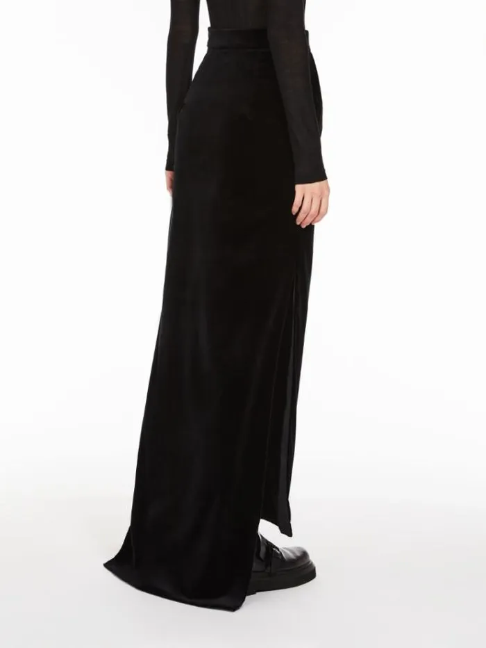 Woman Long Velvet Skirt Black Maxmara Skirts Woman Long Velvet Skirt Black Maxmara Skirts