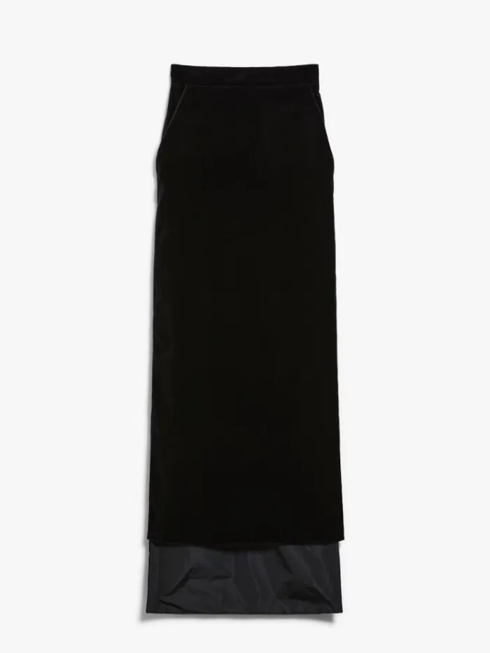 Woman Long Velvet Skirt Black Maxmara Skirts Woman Long Velvet Skirt Black Maxmara Skirts