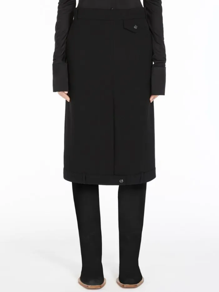 Woman Mirrorimage Midi Skirt Black Maxmara Skirts