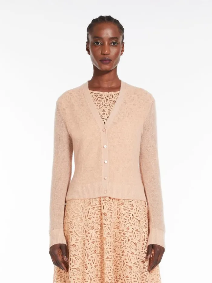 Woman Mohair Gauze Cardigan Nudo Maxmara Knitwear And Sweatshirts
