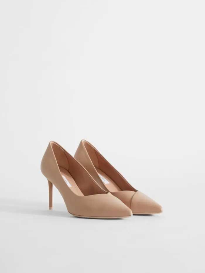 Woman Nappa Leather Court Shoes Powder Maxmara Dcollet