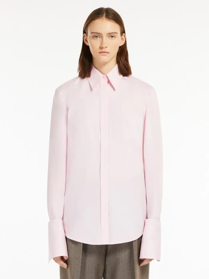 Woman Oxford Cloth Shirt Pink Maxmara Shirts And Tops