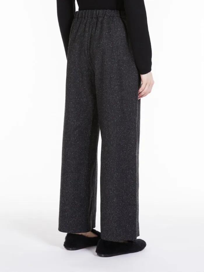 Woman Patterned Wool Joggers Black Maxmara Trousers Woman Patterned Wool Joggers Black Maxmara Trousers
