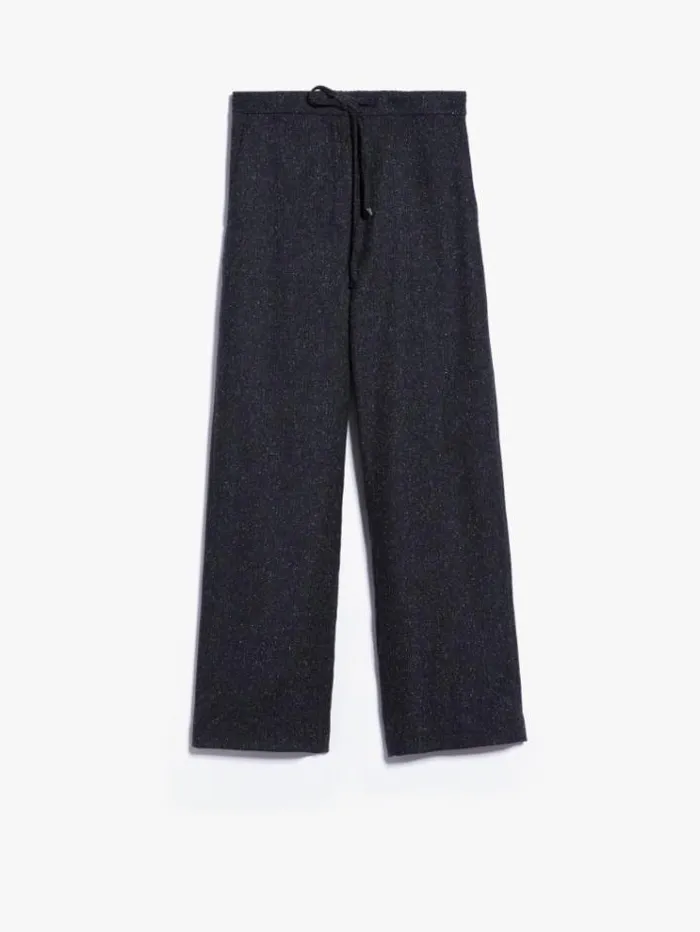 Woman Patterned Wool Joggers Black Maxmara Trousers Woman Patterned Wool Joggers Black Maxmara Trousers